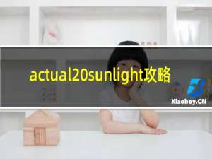 actual sunlight攻略