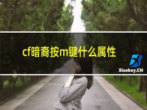 cf暗裔按m键什么属性