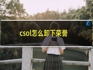 csol怎么卸下荣誉