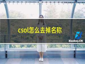 csol怎么去掉名称