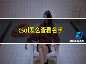 csol怎么查看名字