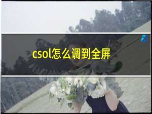 csol怎么调到全屏