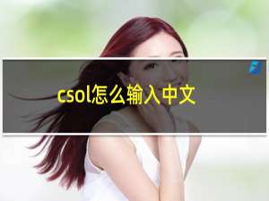 csol怎么输入中文