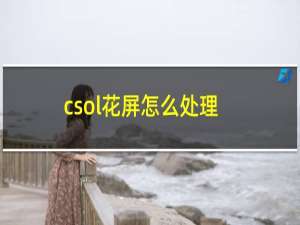 csol花屏怎么处理