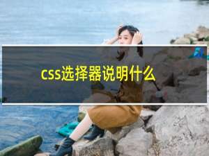 css选择器说明什么