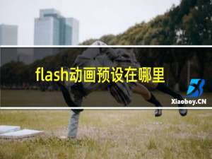 flash动画预设在哪里