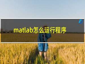matlab怎么运行程序