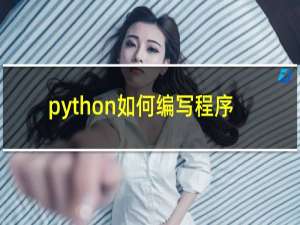 python如何编写程序