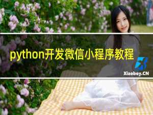 python开发微信小程序教程