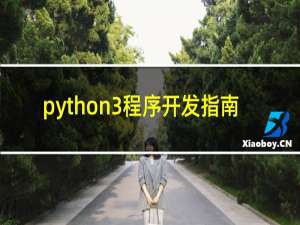 python3程序开发指南