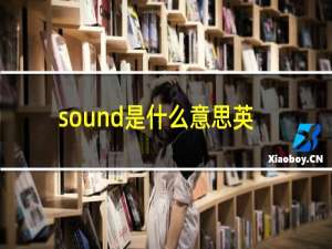 sound是什么意思英文