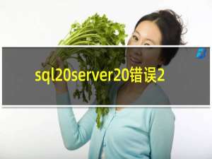 sql server 错误2