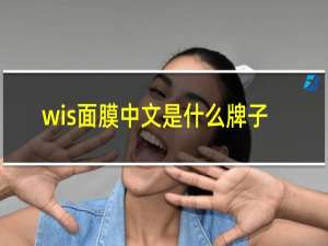 wis面膜中文是什么牌子