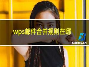 wps邮件合并规则在哪