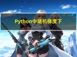 Python中随机梯度下降法