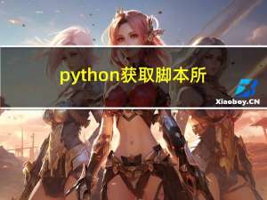 python 获取脚本所在存储目录