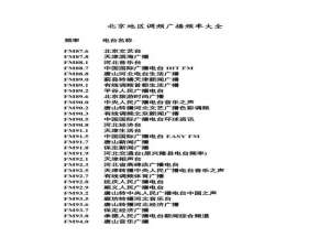 北京fm电台频道列表