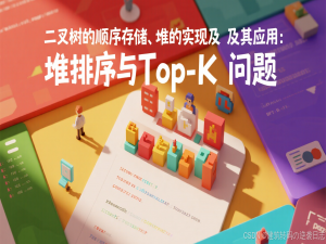 【数据结构】二叉树的顺序存储、堆的实现及其应用：堆排序与Top-K问题