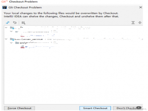 IDEA切换分支时，提示：Git Checkout Problem以及Force Checkout后本地代码消失解决方法