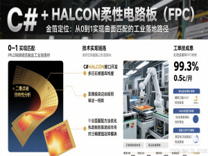 【HALCON工业视觉应用探索】01. C# + HALCON柔性电路板（FPC）金箔定位：从0到1实现曲面匹配的工业落地路径