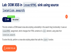 PortSwigger靶场之 DOM XSS in innerHTML sink using source location.search通关秘籍