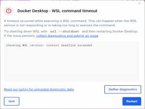 【笔记】Docker 运行出现 checking WSL version: context deadline exceeded 的处理