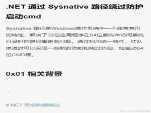 .NET内网实战：通过 Sysnative 虚拟路径绕过安全防护启动 cmd 进程_sysnative 真是路径