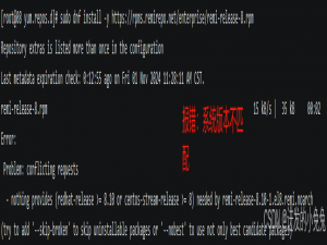 配置Remi仓库报错：-nothing provides(redhat-release ＞8.18 or centos-stream-release＞_nothing provides redhat-release >= 8.10 needed by
