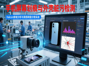 【基于C# + HALCON的工业视系统开发实战】三、手机屏幕划痕与外壳脏污检测：Halcon频域分析与局部阈值分割实战_halcon脏污检测