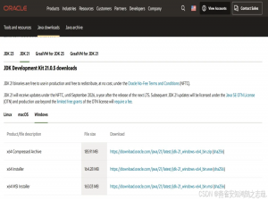 jdk21下载、安装（Windows、Linux、macOS）
