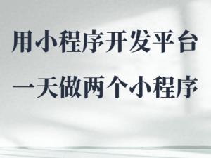 用小程序开发平台一天做俩小程序？这赚钱效率我服了