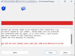 git did not exit cleanly (exit code 128) 已解决