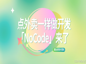 美团的AI编程工具来了！NoCode 零代码，『点外卖一样做开发』正式开启：美团 NoCode 技术时刻_美团nocode ai入口