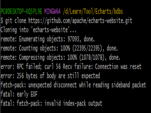 Git clone代码时报错error: RPC failed； curl 56 Recv failure: Connection was reset_error: rpc failed; curl 56 recv failure: connectio