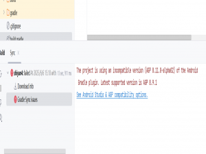 Android Studio关于Gradle Sync issues解决_the project is using an incompatible version (agp