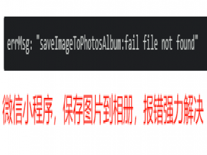 微信小程序 - 解决保存图片到相册报错saveImageToPhotosAlbum:fail file not found（安卓/苹果ios设备，用户将图片存到相册时失败且报错，部分机型报错权限问题）_wx.saveimagetophotosalbum