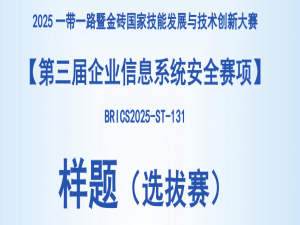 2025一带一路暨金砖国家技能发展与技术创新大赛第三届企业信息系统安全赛项