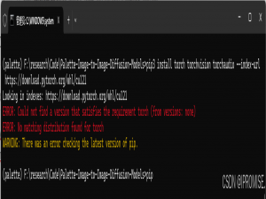 ERROR: Could not find a version that satisfies the requirement torch (from versions: none)解决思路