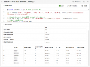利用WPS 中的PY脚本功能，使用 Python 统计 WPS 在线表格数据（案例是统计开发计划任务进度）_wps python