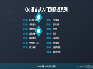 Go从入门到精通系列学习路线规划_go学习文档路径