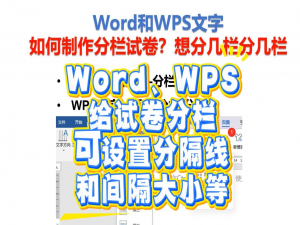 Word和WPS文字如何制作分栏试卷？想分几栏分几栏