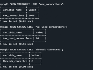 MySQL 数据库连接数查询、配置_mysql 连接数