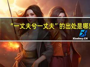 “一丈夫兮一丈夫”的出处是哪里