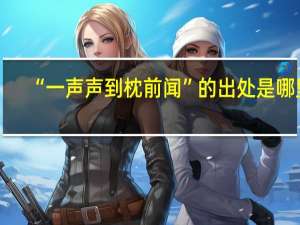 “一声声到枕前闻”的出处是哪里