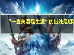 “一壶美酒是生涯”的出处是哪里