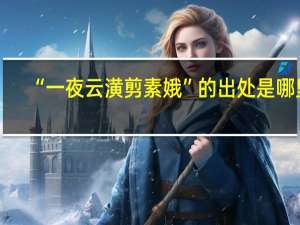 “一夜云潢剪素娥”的出处是哪里