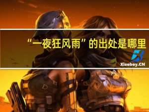“一夜狂风雨”的出处是哪里