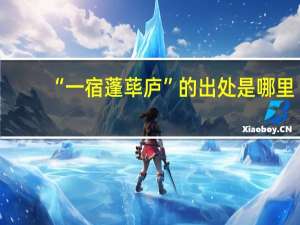 “一宿蓬荜庐”的出处是哪里