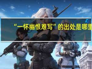 “一怀幽恨难写”的出处是哪里