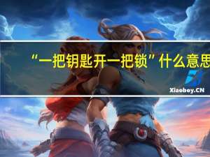 “一把钥匙开一把锁”什么意思
